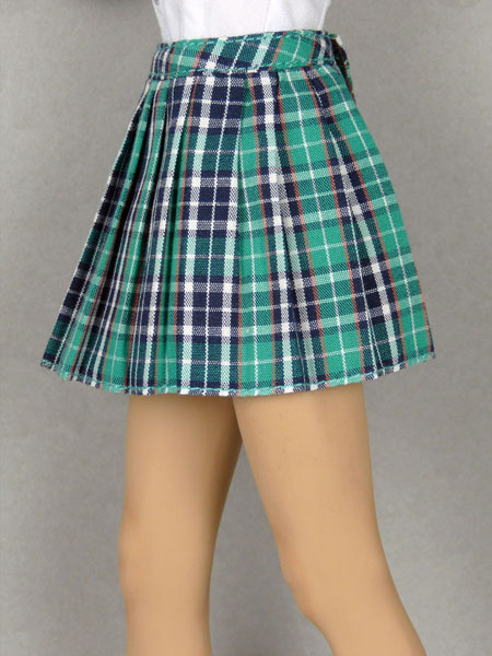 1/6 Scale Female Green Tartan Plaid Skirt Version#2